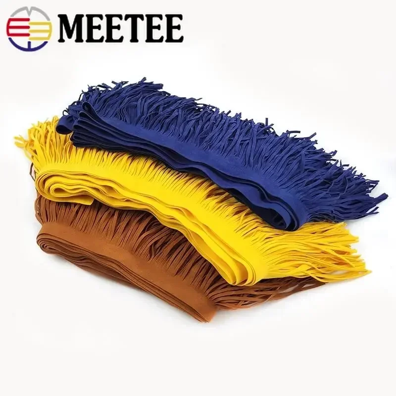2Meters Meetee 10-30cmx3mm Leather Suede Tassel Fringe Lace Ribbon for Handbag Clothing Dresses Decor DIY Sewing Accessories