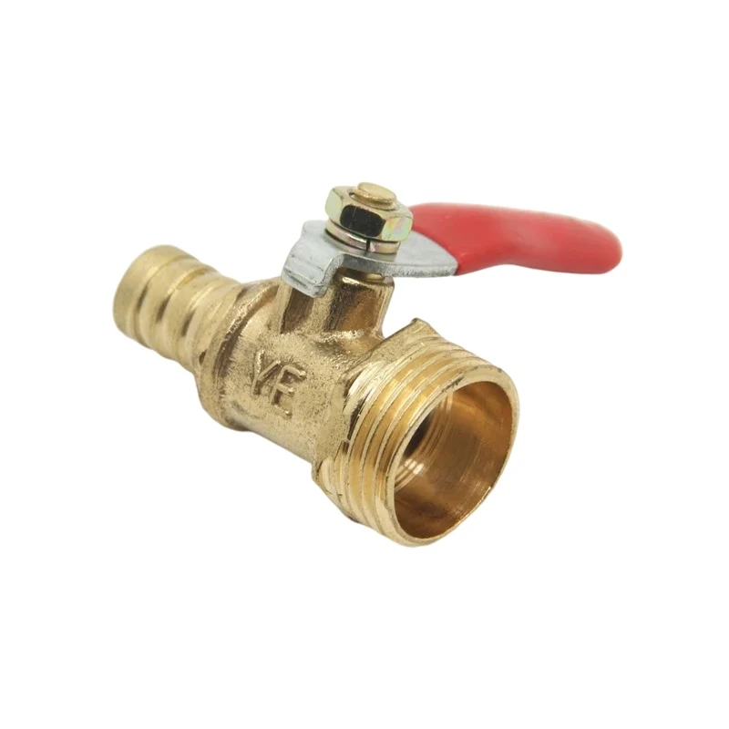 

Brass Barbed Ball Valve 4-12 Hose Barb 1/8'' 1/2'' 1/4'' Male Thread Connector Joint Copper Pipe Fitting Coupler Adapter