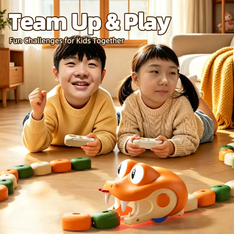 Remote Control Magnetic Gluttonous Snake Toy Two Player Interactive Battle Eater Snake Car With RC For Indoor Game
