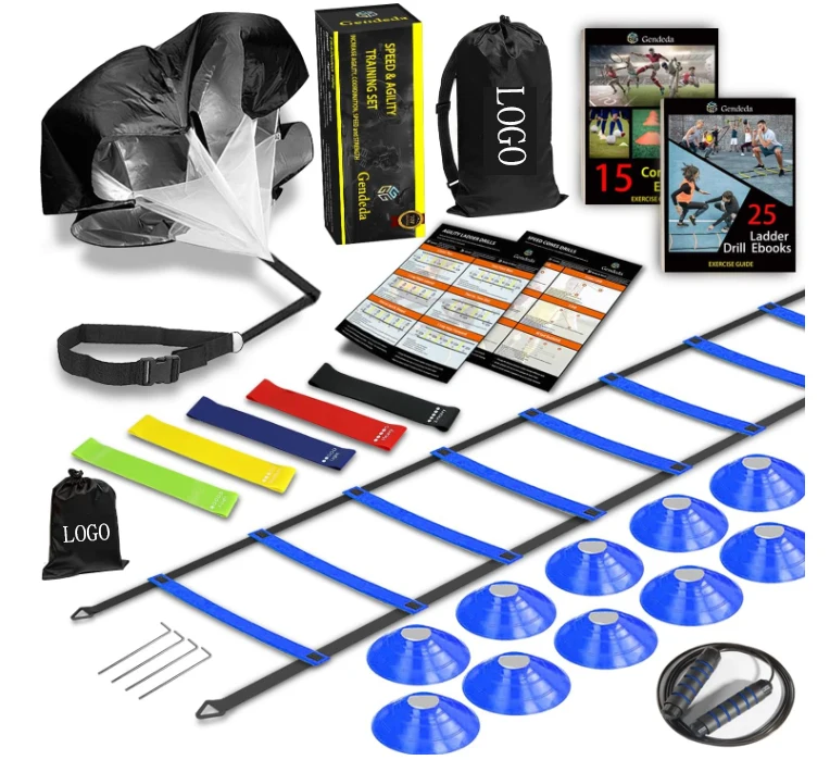 

Sports Agility Training Equipment With Training Ladder And Soccer Cones, Hurdles Speed And Agility Training Set