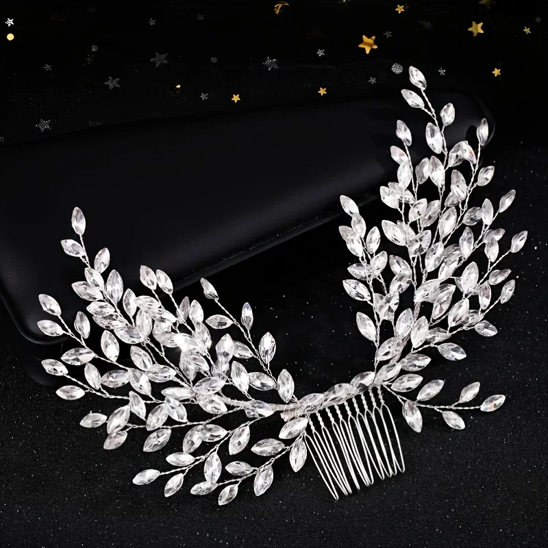 Handgemachte Silber Kristall Blume Haar Kamm Perle Strass Blume Haar Kämme für Frauen Braut Haarschmuck Hochzeit Haar Zubehör