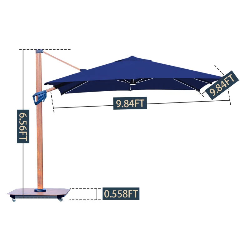 Wholesale Waterproof Aluminum Patio Umbrella Outdoor odern Leisure Sunshade Heavy Gym Garden