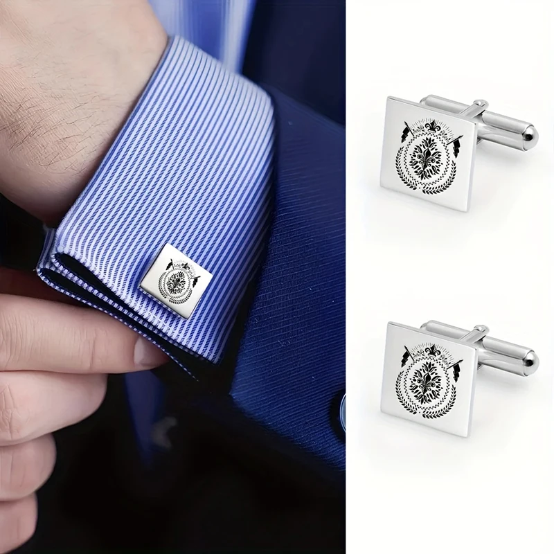 Custom Pattern Men's Cufflinks Personalized Logo Cufflinks Custom Your Picture Jewelry Elegant Minimalist Design Proposal Gift