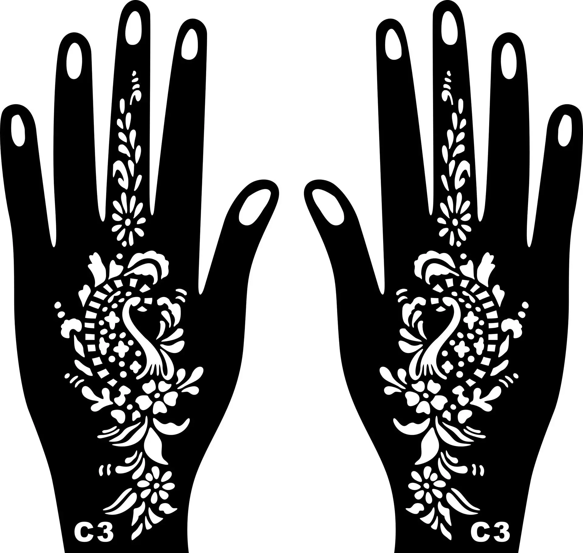 Lace Transfer NEW Black henna Hand Arm Tattoo Henna Stickers Art Temporary Tattoo