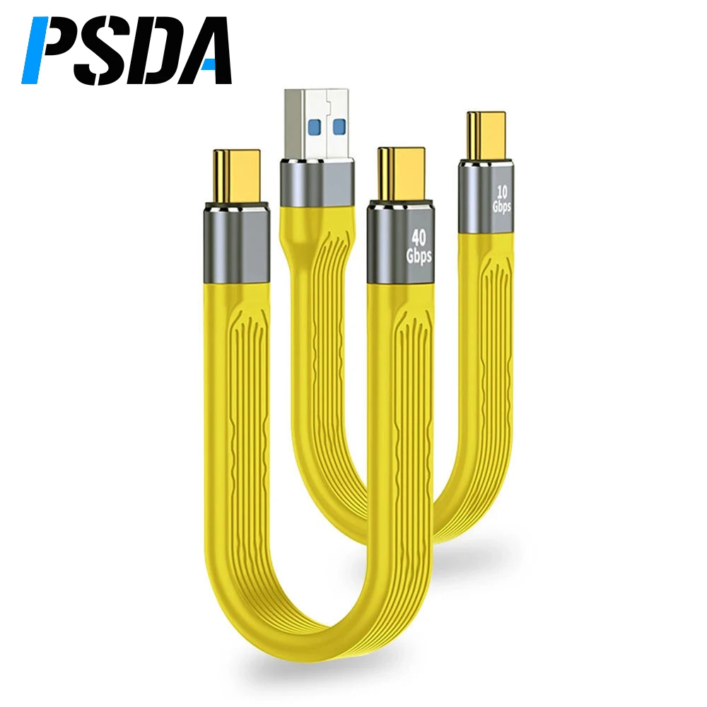 PSDA 3D LOGO USB 4.0 Data Cable PD 100W 5A Fast Charging USB C to Type C Cable 4K@60Hz Cable USB Tipo C 40Gbps For Power Bank