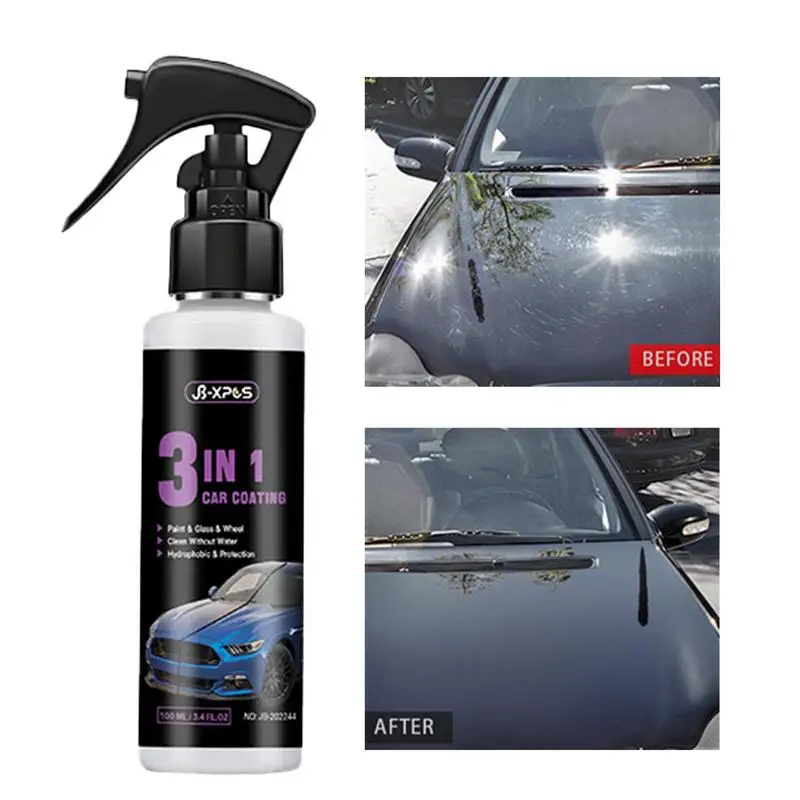 

Ceramic Car Polish Spray 3-in-1 Quick Coat Ceramic Coating Spray Ceramic Coating Fortify Waterless Wash & Wax Hydrophobic Top