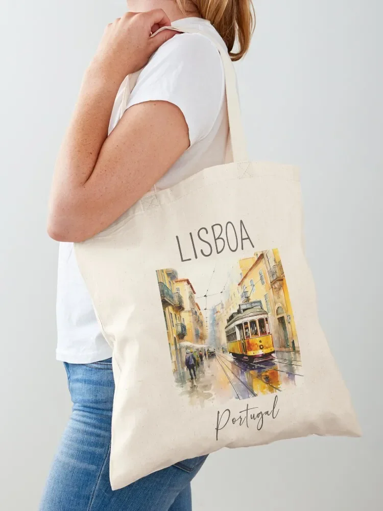 

A Watercolor Design of Lisboa - Portugal Tote Bag bag luxury women tote bag Women's shopping