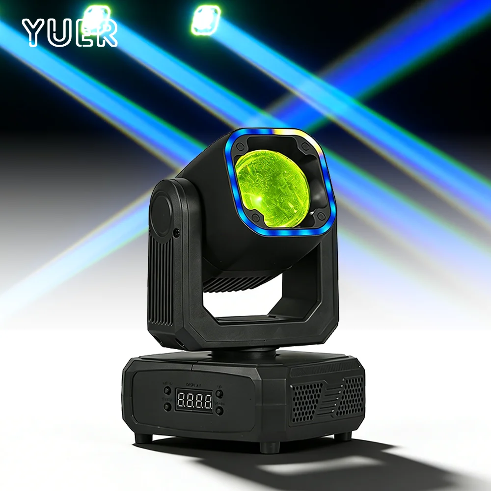 

Светодиодный световой прибор YUER 50W RGBW 4in1 MINI Moving Head Light с квадратным кольцевым светом, управлением DMX512 для свадебного декора, дискотек, сценического освещения