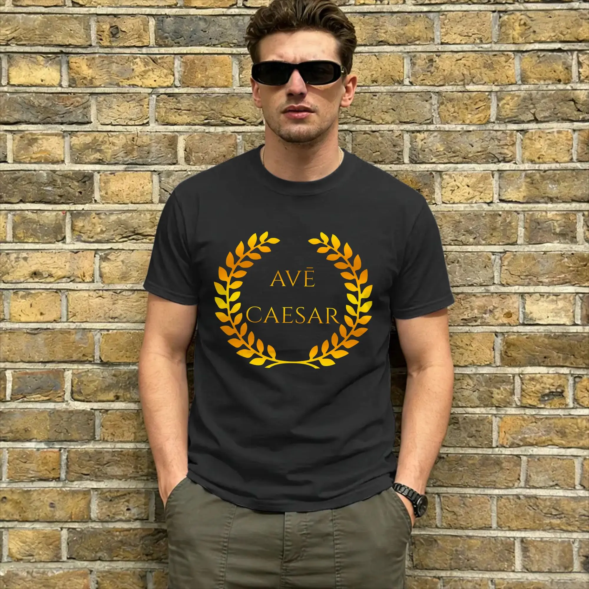 Ave Caesar T-Shirt for Men  Novelty Pure Cotton Tees Round Neck Short Sleeve T Shirts Gift Idea Clothes