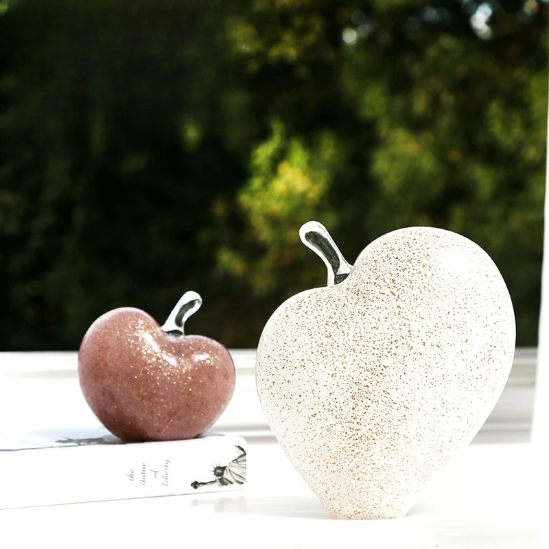 

Handmade Nordic love apple glass ornament model house living room bedroom simulation fruit ornament