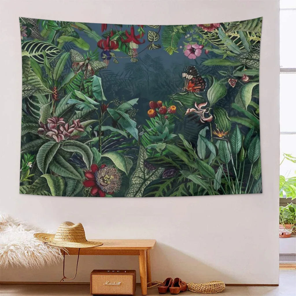 Midnight Rainforest I Tapestry estetica Room decor Wall Hogar Decorating