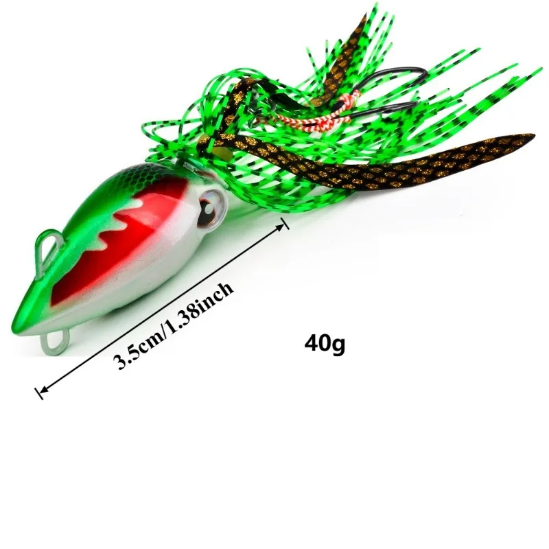 1pc 40g 3.5cm Luminous Jig Head Lures Long-Cast Jig Heads Lure Fishing Hard Baits Deep-Sea Jigging Slow Retrieve Bionic Lures view 2