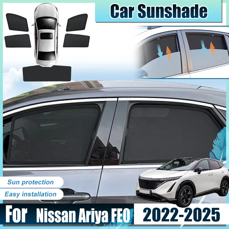 

For Nissan Ariya Accessories Nismo FE0 2022-2025 Front Rear Window Sun Shades Cover Anti UV Visors Heat Parasol light Shield Net