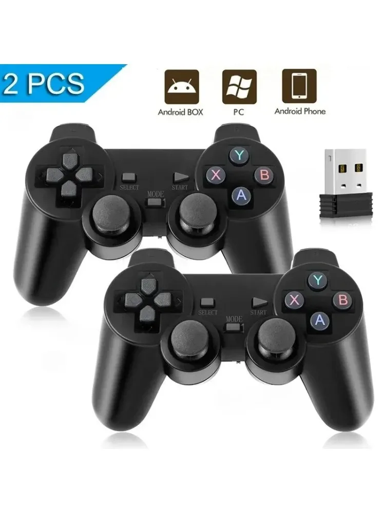 Bezprzewodowy kontroler do gier 2.4GHz z odbiornikiem USB, gamepad joystick do PC, Android TV Box, konsoli do gier — 2