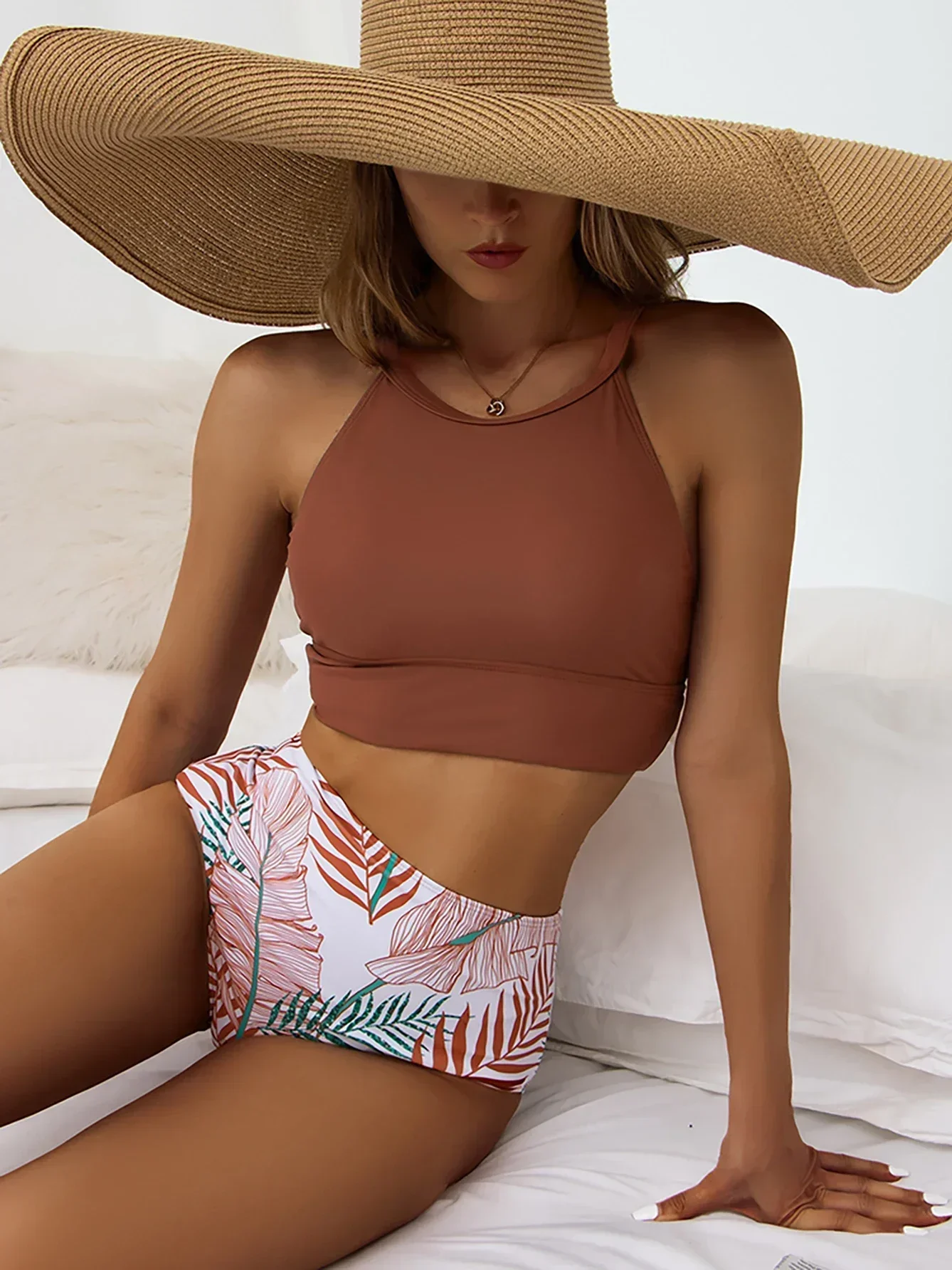 High Waist Bikini 2023 Swimsuit Woman High Neck Swimwear Female 2 Pieces Swimming for Women Bathing Suit Bikinis Sets Beach Wear