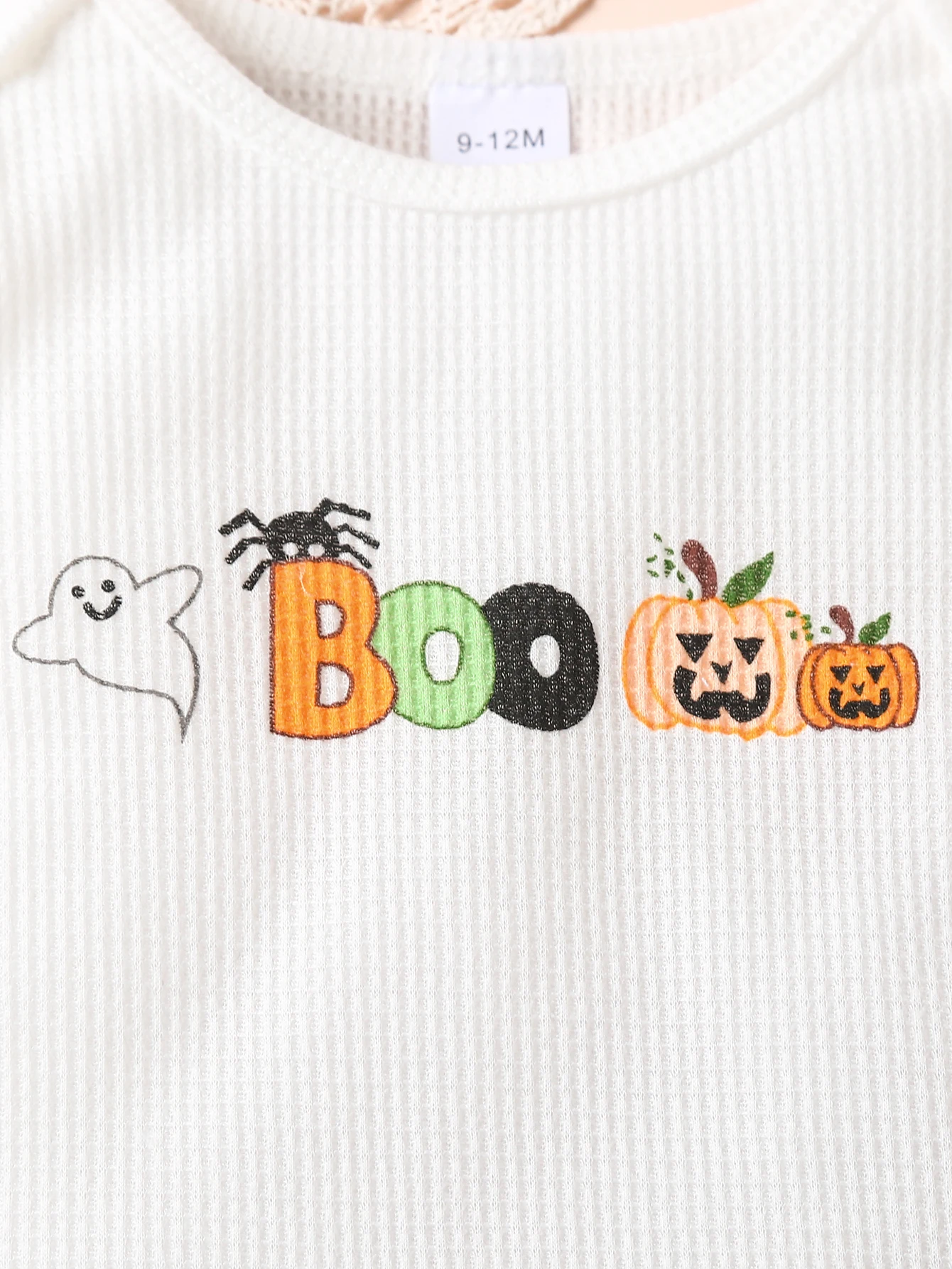 0-18 Months Newborn Baby Girl Outfits Cute Long Sleeve Bodysuit+Pumpkin Print Shorts+Headband+Stockings 4 PCS Halloween Costume