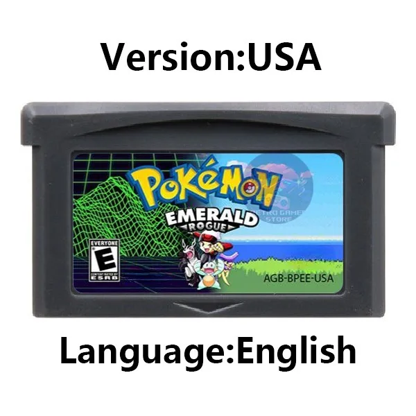 GBA Game Cartridge Pokemon Series Cawps Emerald Seaglass Rouge Opgeladen Geel Lunar Dark Violet Videogameconsolekaart