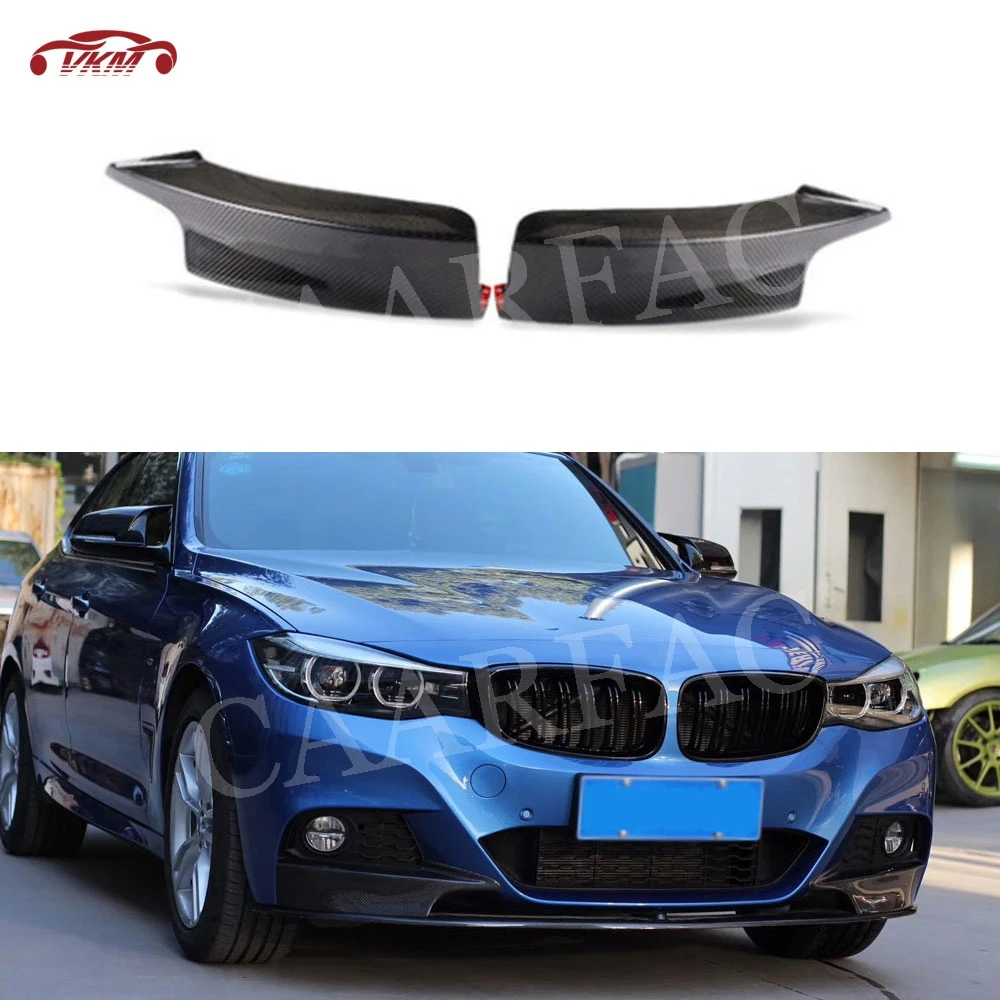 

Carbon Fiber Front Lip Splitters Aprons Spoiler for BMW 3 Series GT F34 M Sport Bumper 2014-2018 FRP Chin Flaps Winglets