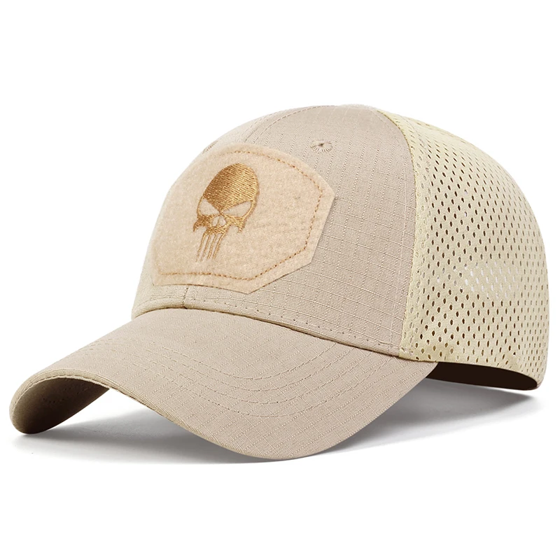 Unisex-Baseballmütze mit Totenkopf-Stickerei, atmungsaktiv, für Frühling und Herbst, für den Außenbereich, verstellbar, lässige Mütze, Sonnenschutzmütze – Detail 11