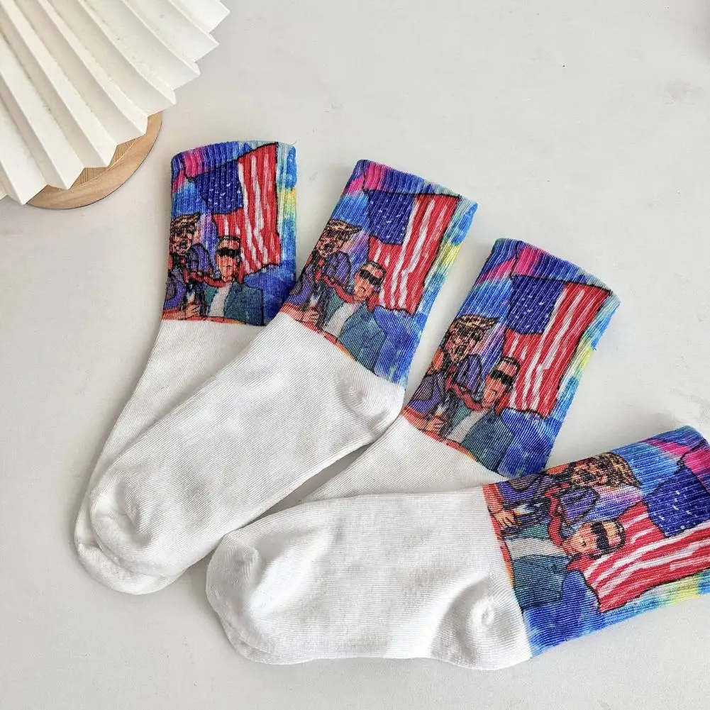 Patriotic Socks Trump 2024 Novelty Socks Funny Election Print Cotton Sock Comfortable Costume Accessory for Trump for Trump