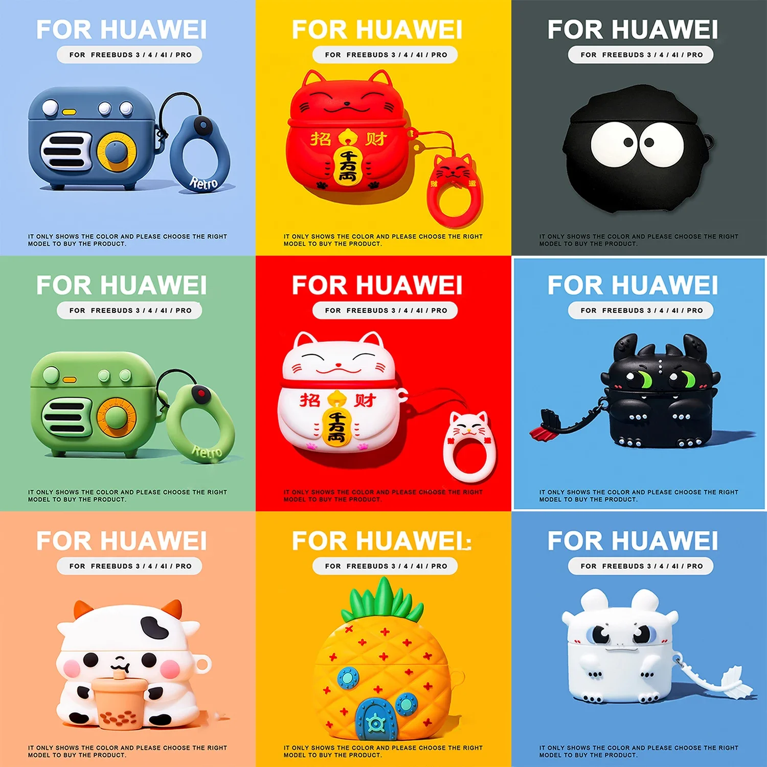 Earbuds Case For Huawei Freebuds 4i Pro Case Silicon Cartoon Dog Cover For Huawei Earphone Freebuds Pro 4i 3 4 Case Charging Box