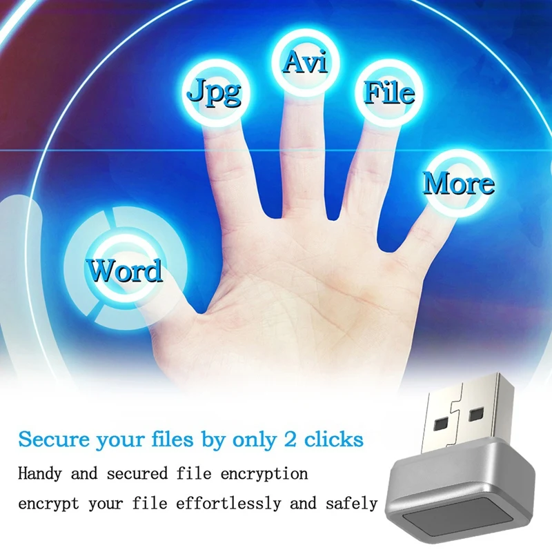 USB Fingerprint Key Reader FIDO U2F Portable Security Key For Windows Hello Anti-Spoofing Speedy Matching Security Key