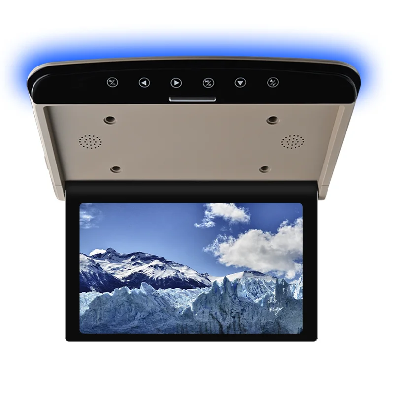 13.3/14/15.6 Inch Wide IPS Screen Car Roof Mount Flip Monitor 1920*1080 Stereo MP5 Player USB Connection OEM Overhead Ceiling TV