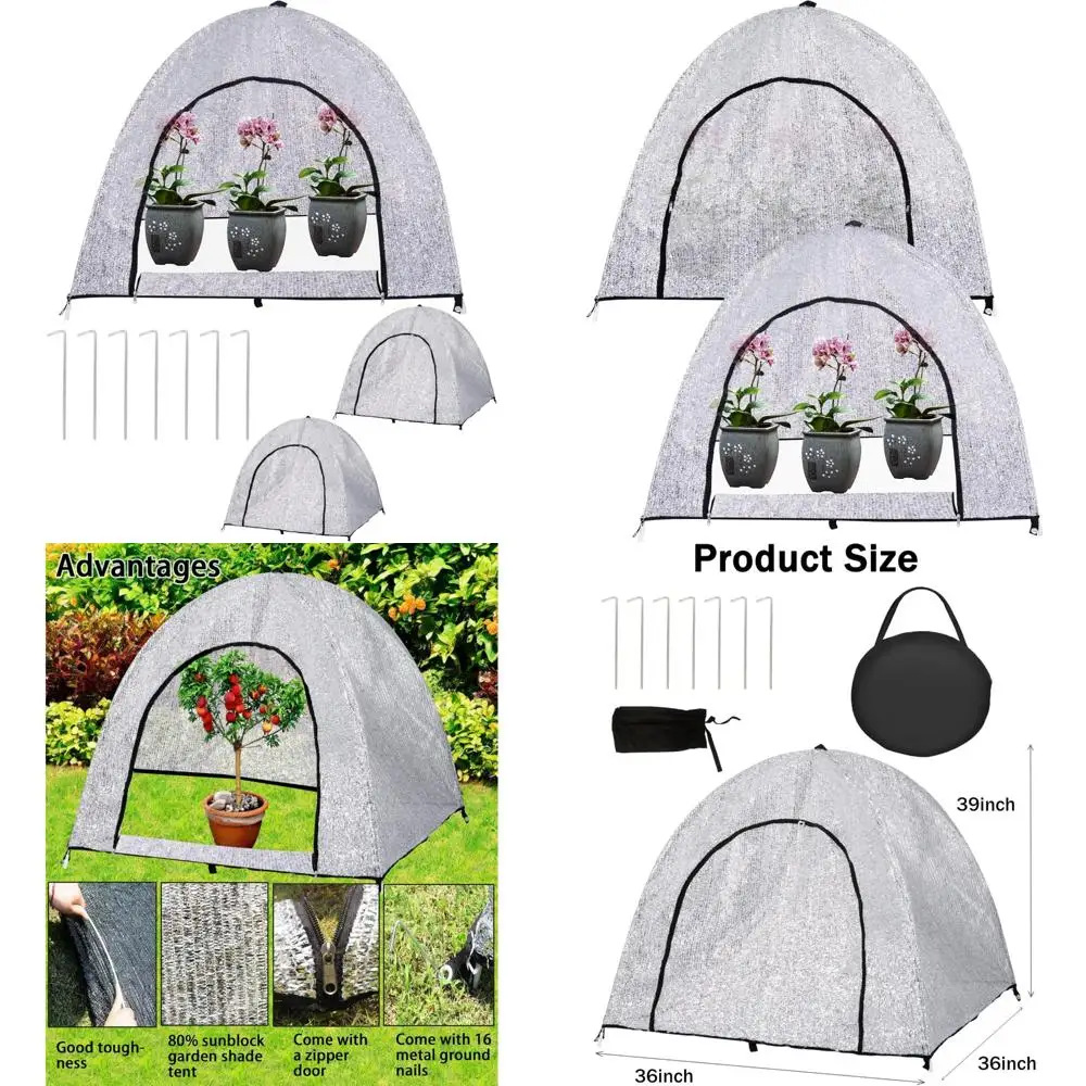 

Алюминиевая всплывающая палатка для тента для растений — 80% солнцезащитная ткань для защиты от ультрафиолета и легкого открытия конструкции, идеально подходит для укороченного солнцезащитного козырька на открытом воздухе