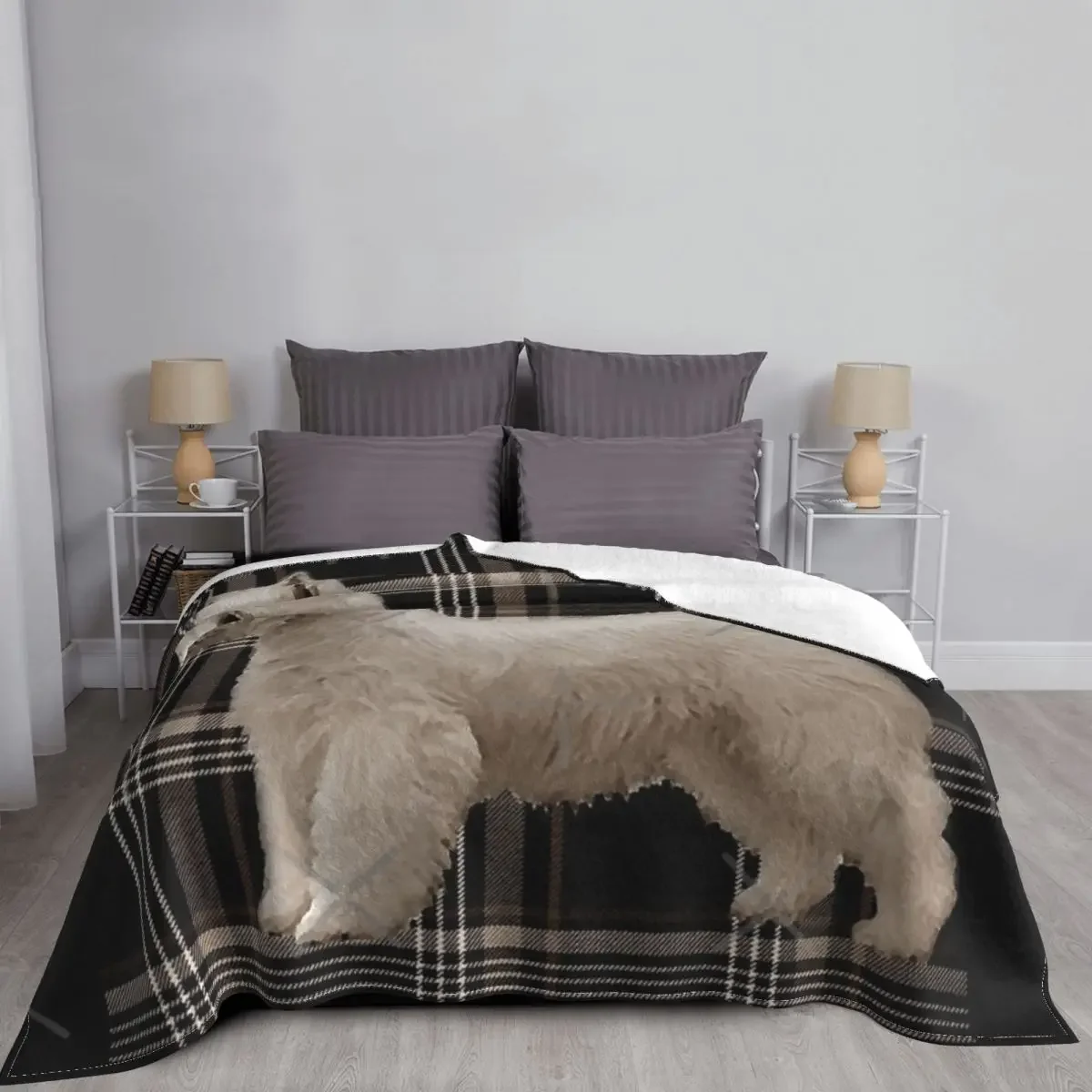 Westie Volks Folks Blanket Bedspread On The Bed Soft Keep Warm