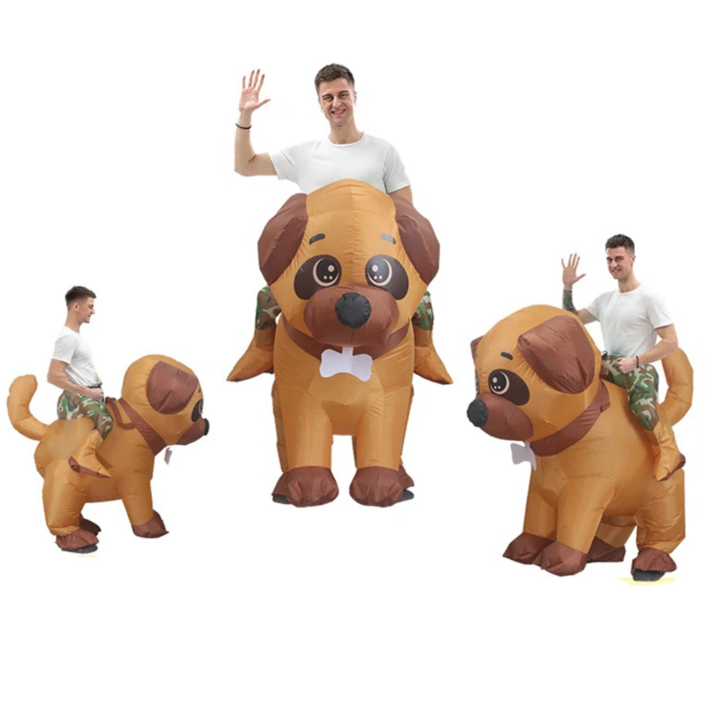 

Interesting Riding Dog Inflatable Suit Festival Party Cosplay Wear Inflate Prop Clothing Parent-child Game Cartoon Doll Costume