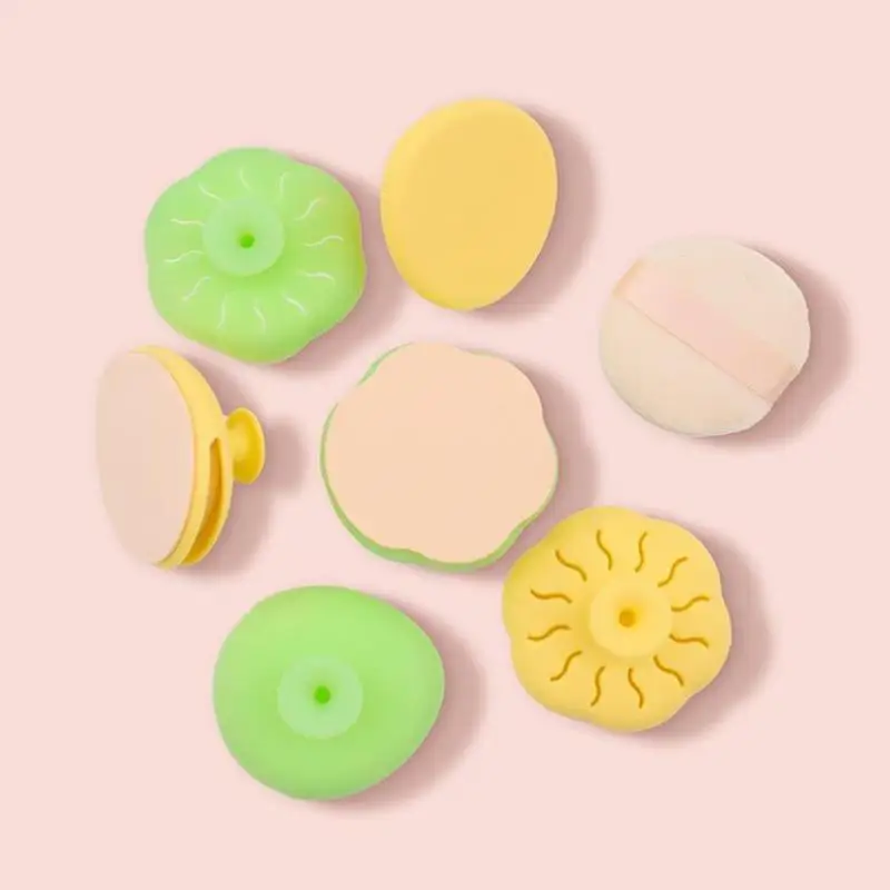 Caixa de armazenamento de pó em forma de flor de silicone com sopro de pó respirável à prova de umidade caixas de embalagem de armazenamento ferramentas de caso de maquiagem