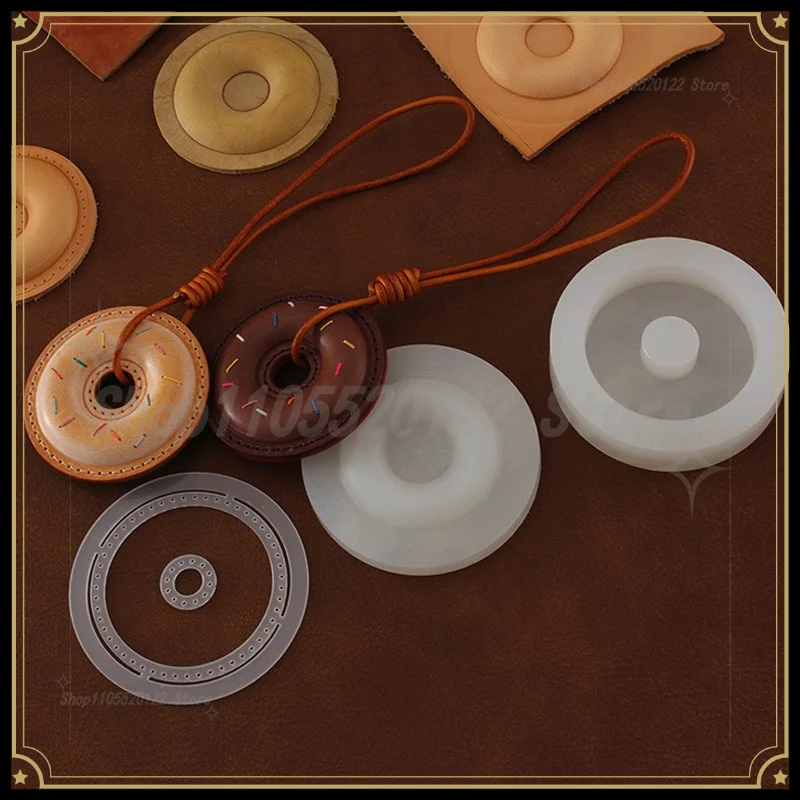 Donut molding mold, vegetable tanned leather material setting, handmade DIY leather making three-dimensional leather 120g