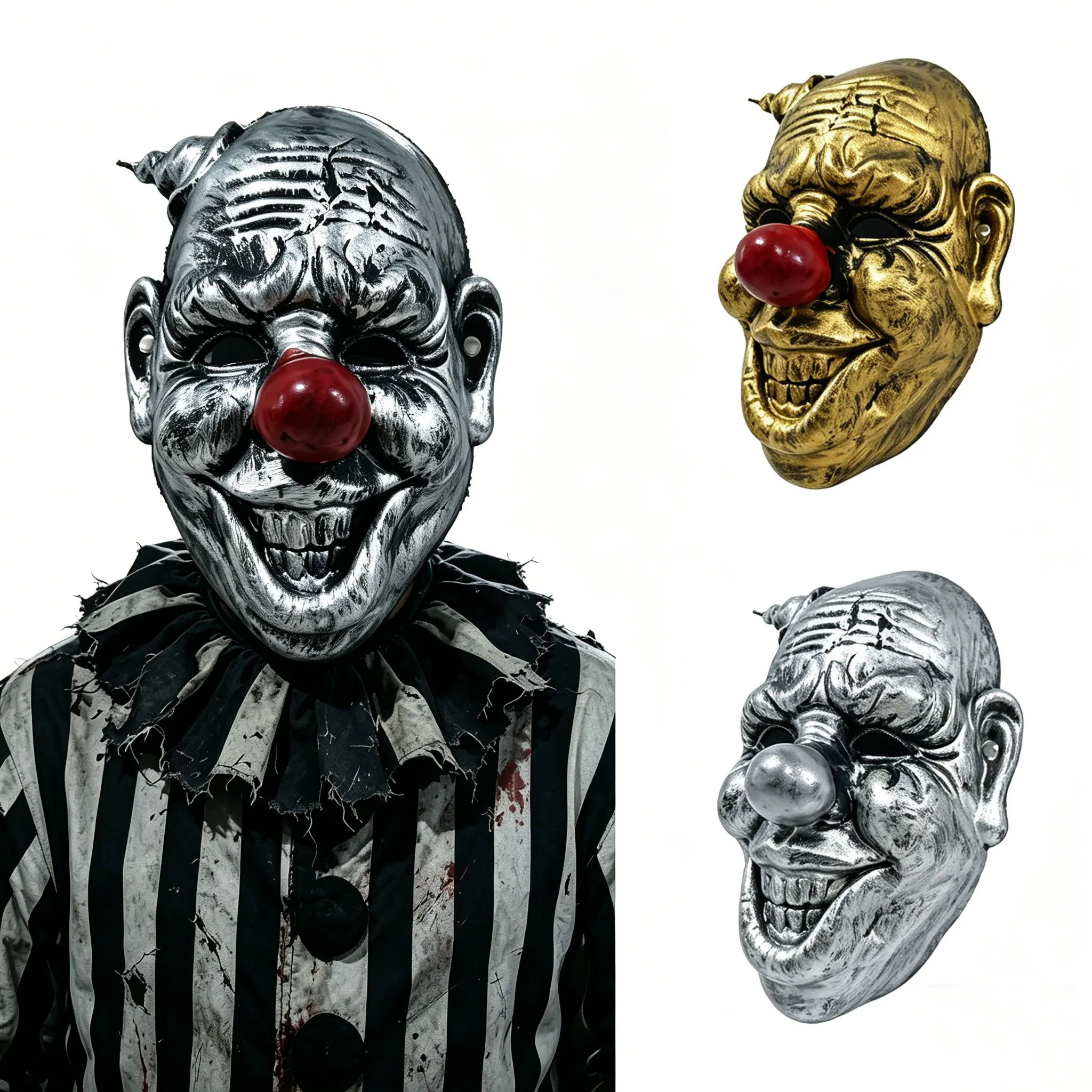 Scary Party Mask Flexible Skin-Friendly Silicone Material Big Eye Vent Hole Mask for Halloween Carnival Script Kill Horror Photo