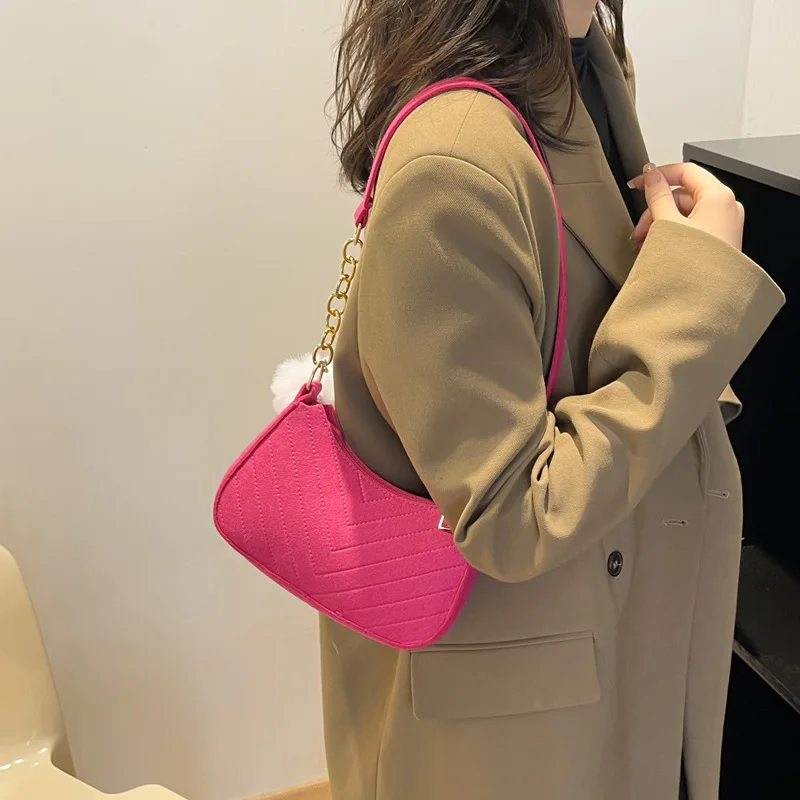 Mini Underarm Bag Female Chain Shoulder Pouch Hot Sale Ladies PU Leather Fashion Women Handbag Solid Color Casual Bags