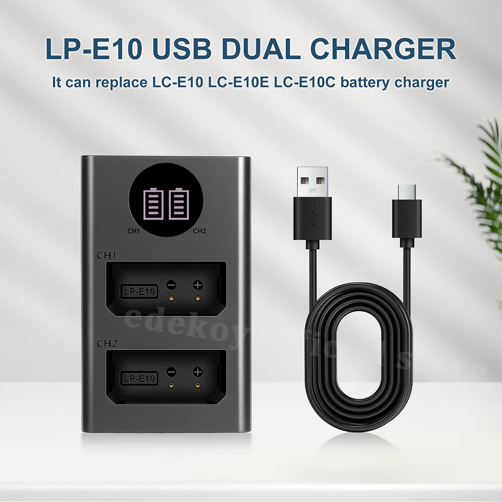 LP-E10 LP E10 LPE10 Camera Battery Charger Compatible With For Canon EOS 1100D 1200D 1300D 1500D 2000D 3000D 4000D Hi TYPE-C USB