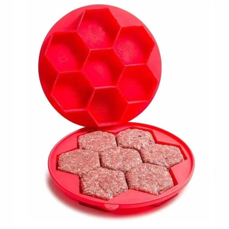 Silicone Mold for Cutlet and Burger 7 Cells 24 Cm Hexagonal Mold Baking Pan Universal Oven bread tray baking pan  cooking tray