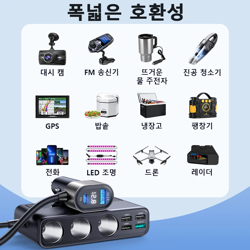Joyroom 차량용 충전기 어댑터, 시가 라이터 스플리터, 독립 스위치, DC 담배 콘센... - 5