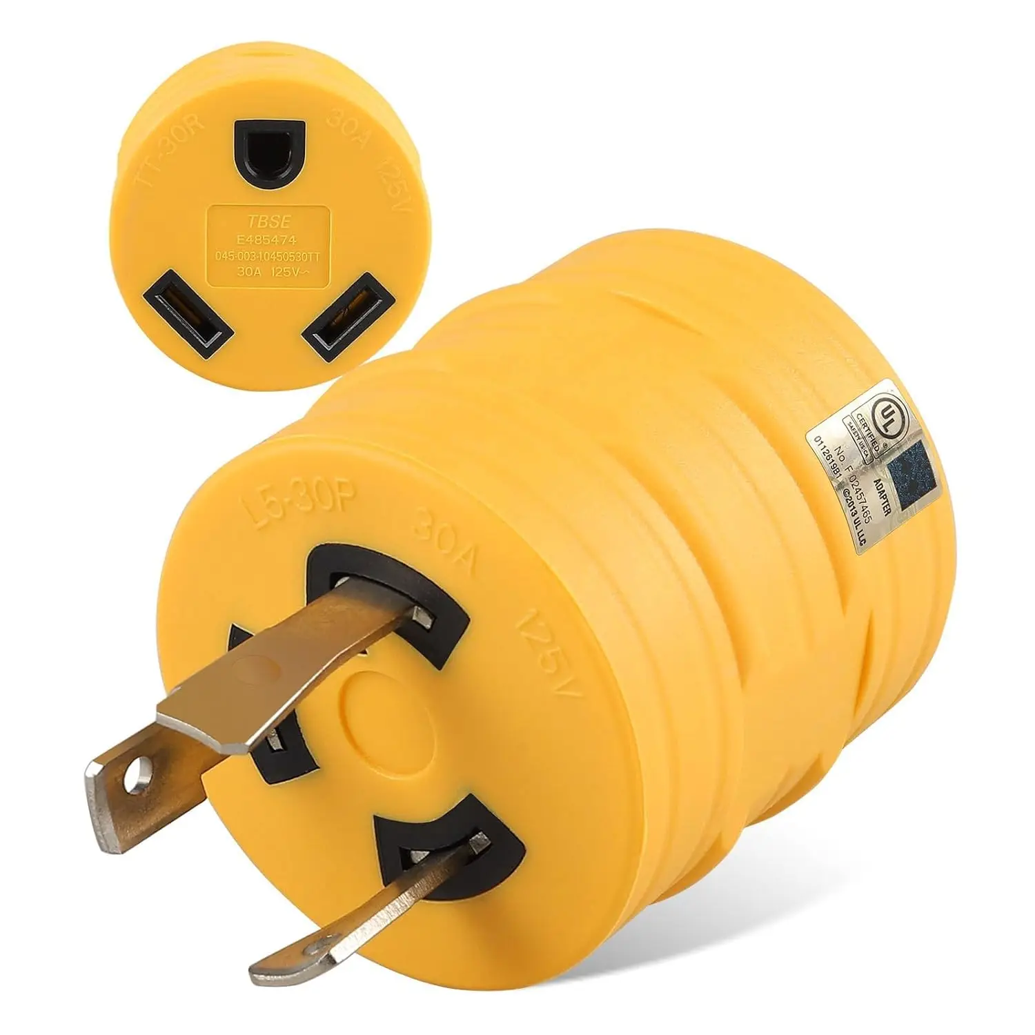 

30 Amp RV Adapter L5-30P to TT-30R, UL Listed, Compact Twist Lock Generator to RV Camper