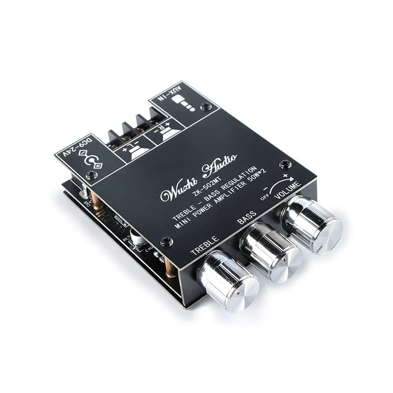 1PCS ZK-502MT 50W*2 2.0 stereo Bluetooth audio digital power amplifier module high and bass adjustment New In stock
