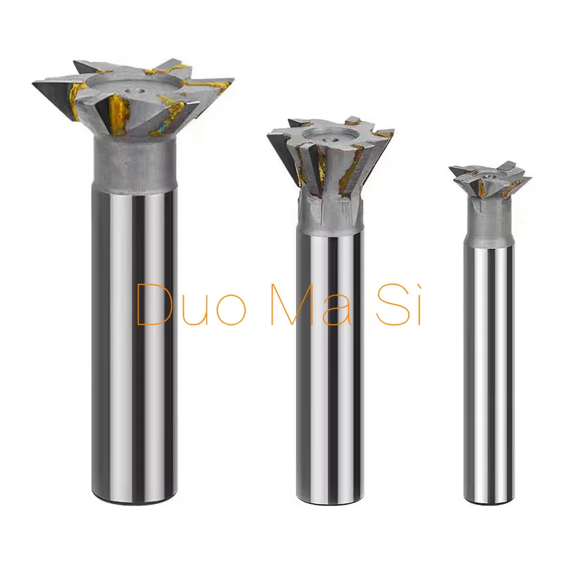 1PC 45/55/60 Degrees YG8 Dovetail Groove Milling Hard Alloy Milling Cutter Processing Copper Aluminum Cast Iron Diameter 16-60mm