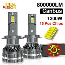 1200W H7 Led Canbus Car Headlight Bulbs H1 H4 Led Lamp H8 H11 HB3 9005 HB4 9006 9012 HIR2 30pcs led CSP 12V 24V 6000K Fog Lamp