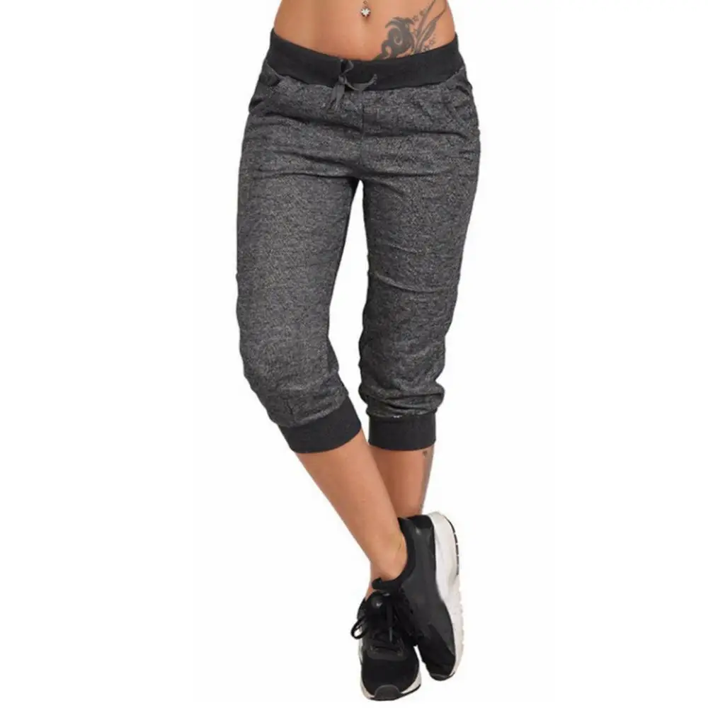 

Women Summer Short Pants Sweatpants Pants Cropped Jogger Running Pants Loose Casual Drawstring Waist with Side Pockets