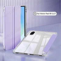 Funda Etui para Honor Pad X9, Funda dura trasera transparente acrílica triple de 11,5 pulgadas para Funda Honor Pad X9 X 9 con portalápices