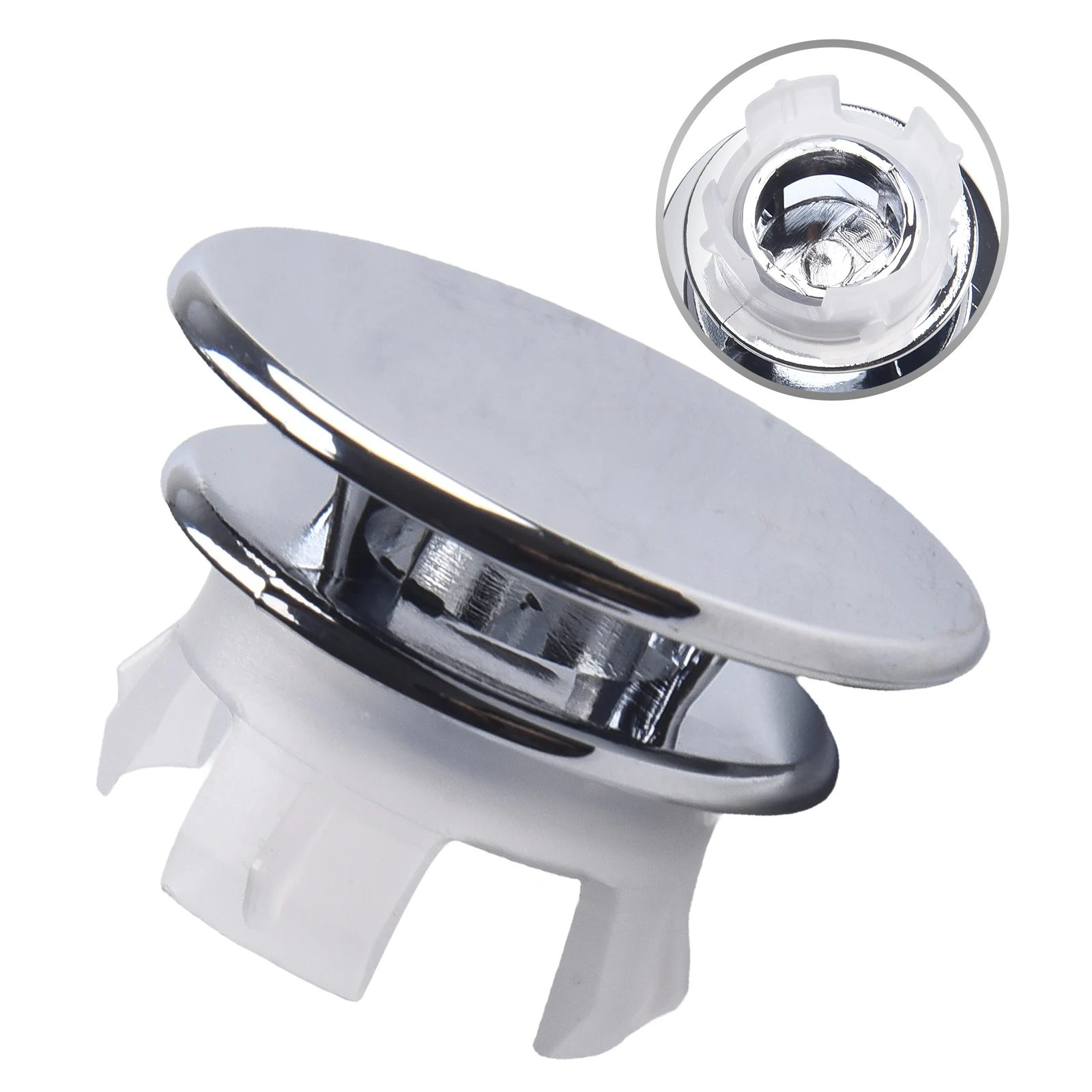 

Universial Bathroom Convenient Cover Plastic Hole Overflow Cover 2*Cover 33*11.8mm ABS Bathroom Basin Silver Brand New