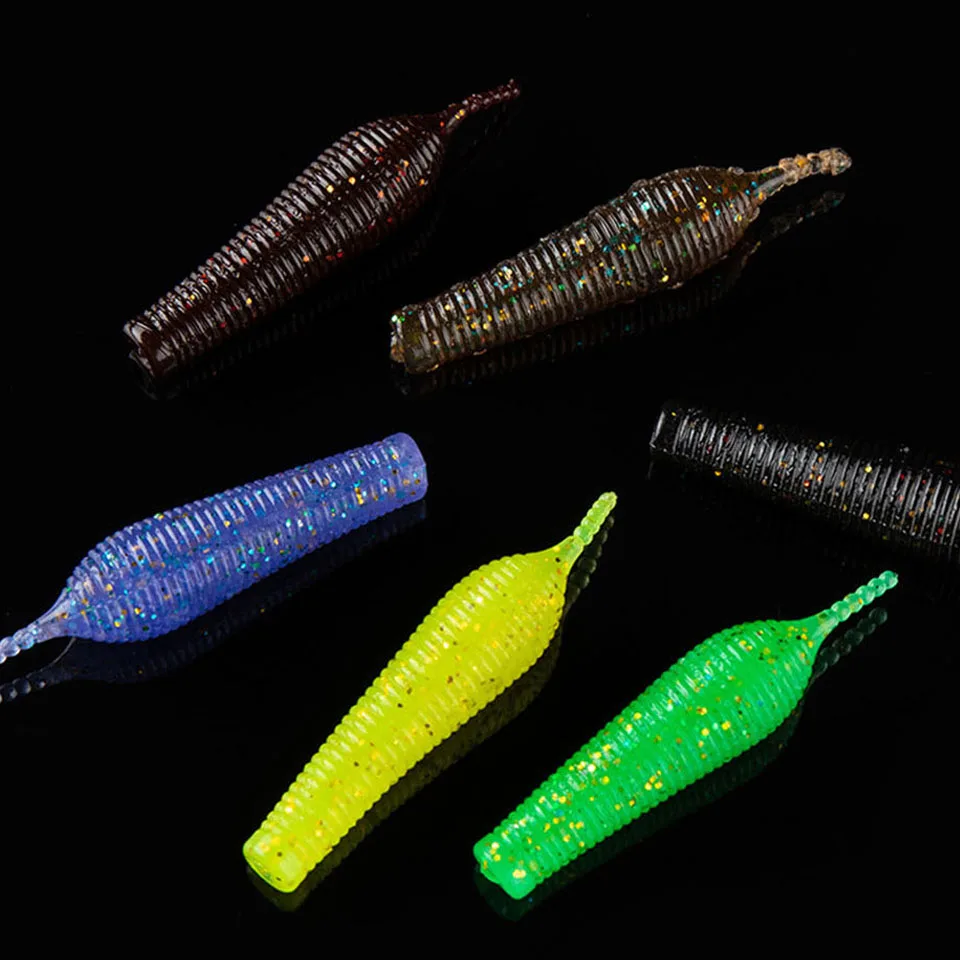 WALK FISH 6PCS 5cm 2.5g Floating TPR Needle Swimbait Tail Soft Plastic Worm Carp Fishing Lure Artificail Bass Bait Wobblers