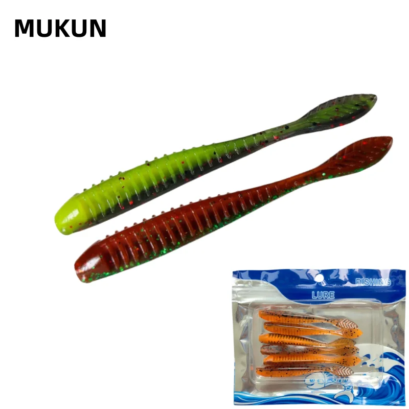MUKUN 6PCS TPE Schwimmenden Angeln Weicher Köder 2,3g/85mm Wobbler Swimbait Silikon Köder Bass Barsch locken Künstliche Köder Tackle