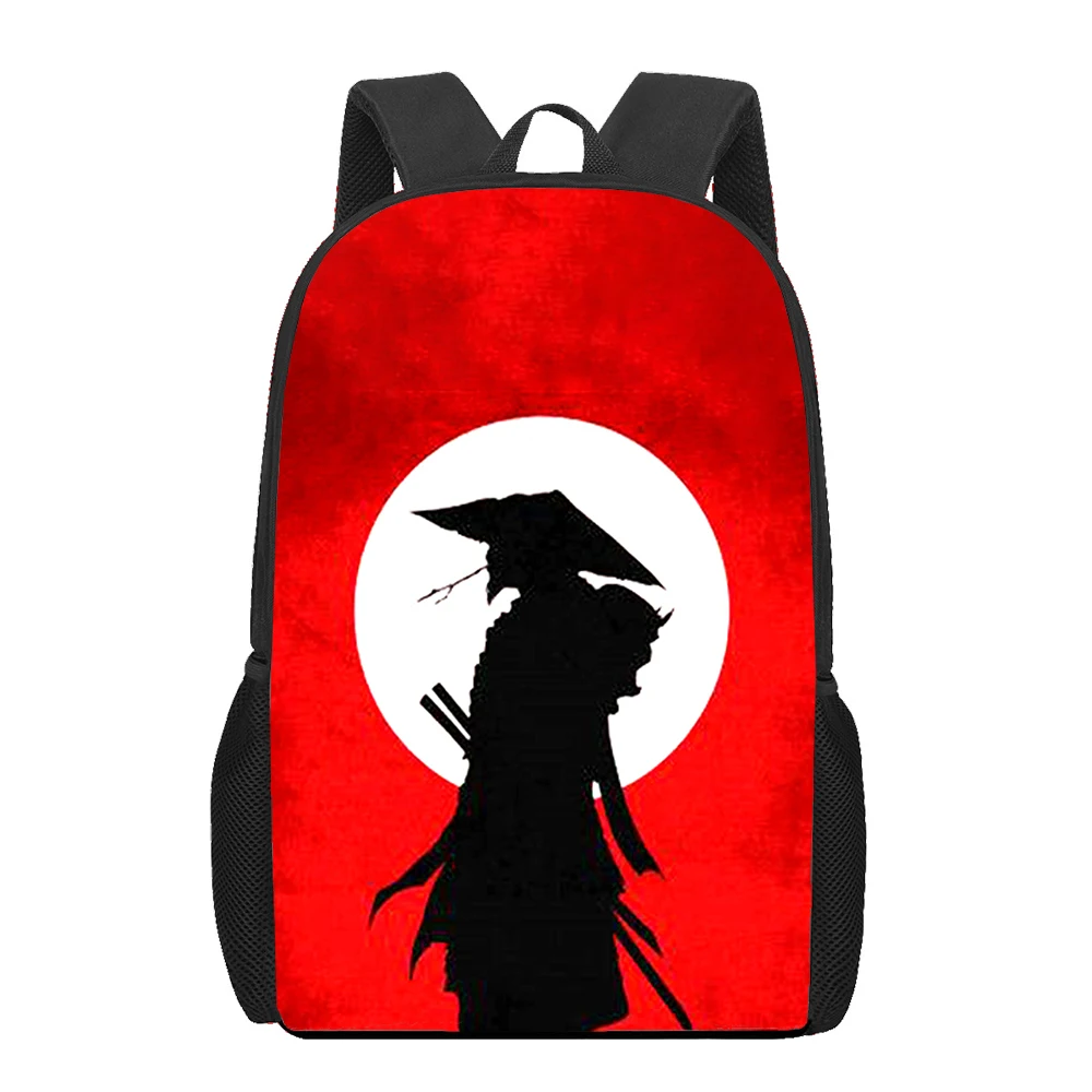 Mochila japonesa com estampa samurai, mochila escolar para meninas e meninos adolescentes, mochila infantil, mochila de ombro, casual