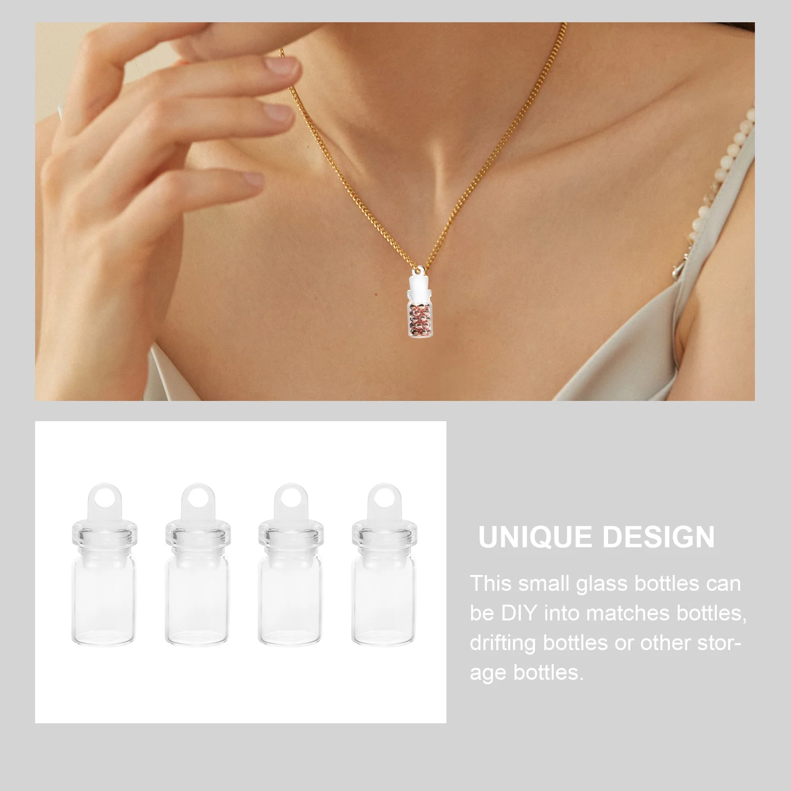 

10Pcs Mini Glass Wishing Bottles Clear Tiny Sealing Jars DIY Small Glass Bottles with Plug Mini Jars with Plastic Lids