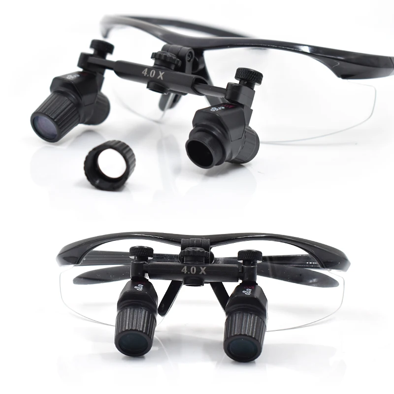 4X Dental 48° Loupes Dental Magnifier 5W Dental Surgery Medical Headlamp 300-600mm Magnification Binocular