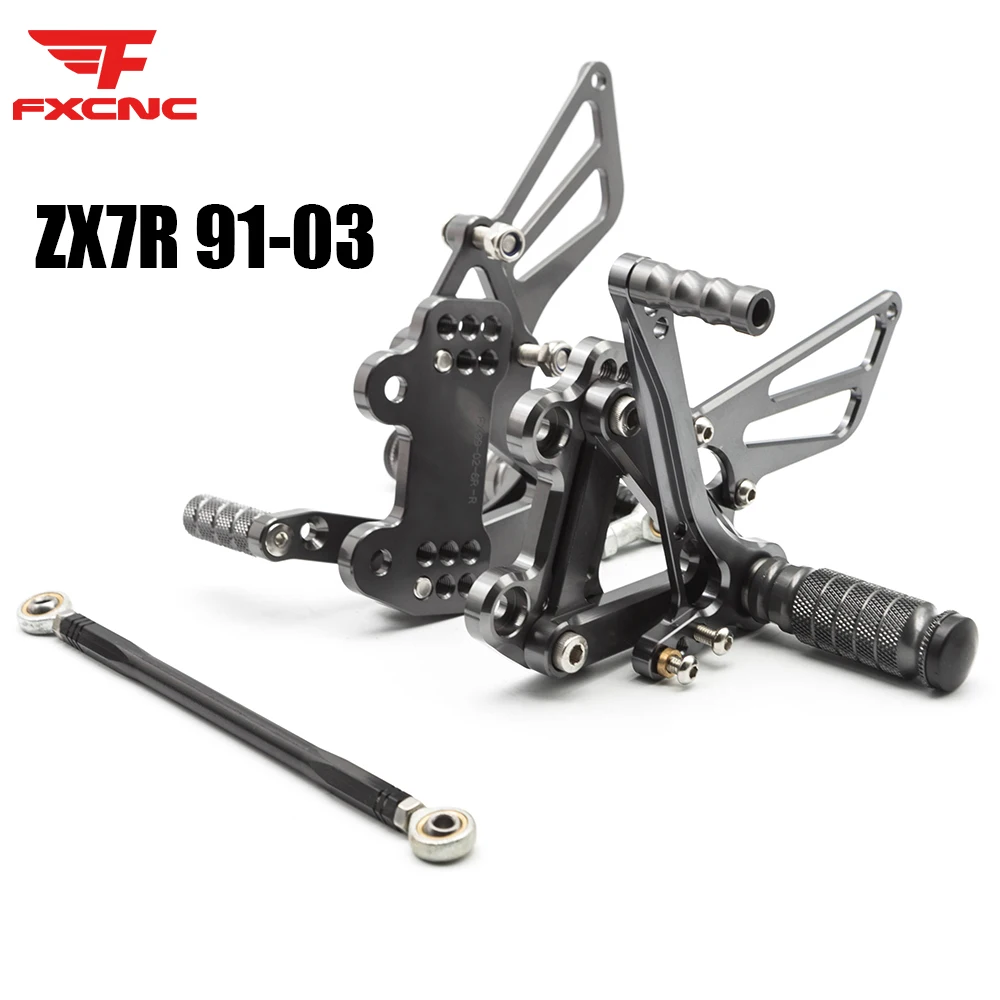 

For KAWASAKI ZX7R ZX750 ZX-7R ZX-7 1991-2003 Motorcycle Footrest Rearset Footpeg Adjustable Aluminum Rear Set Footrest Foot Peg